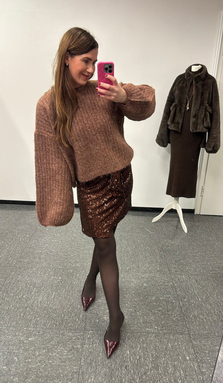 Verkürzter Pullover - Hellbraun 89