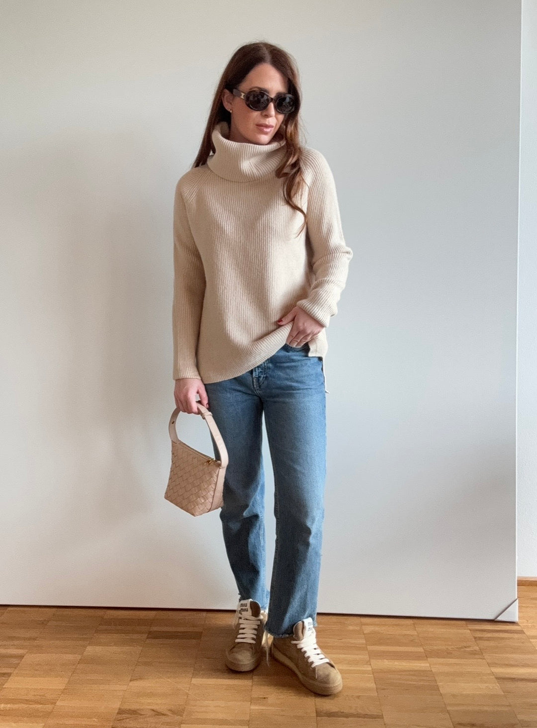 Rollkragenpullover - Creme