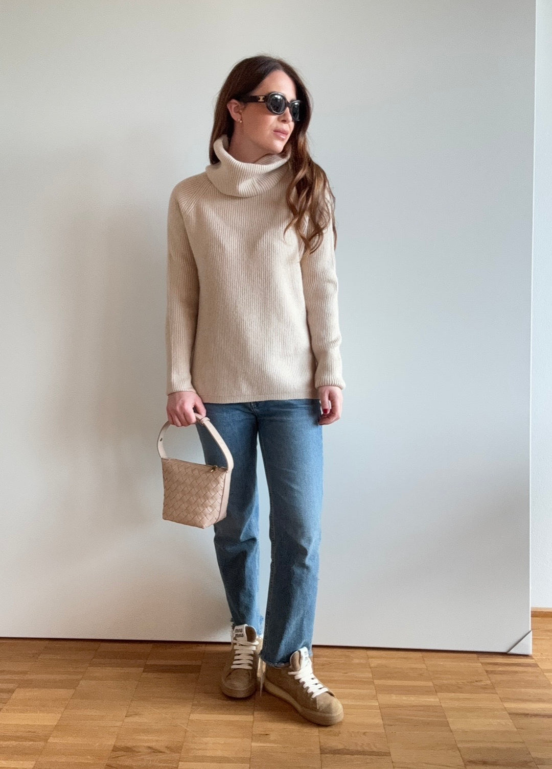 Rollkragenpullover - Creme