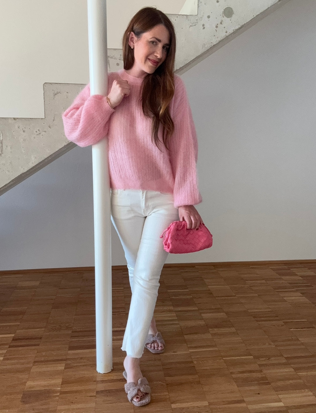Mohair-Pullover - Rosa