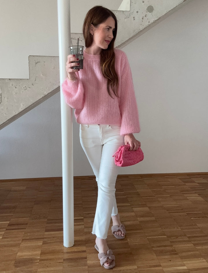 Mohair-Pullover - Rosa