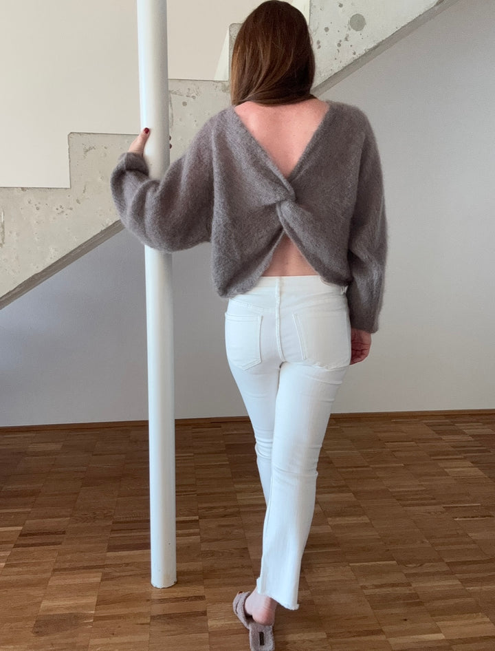 Wende-Mohairpullover - Taupe