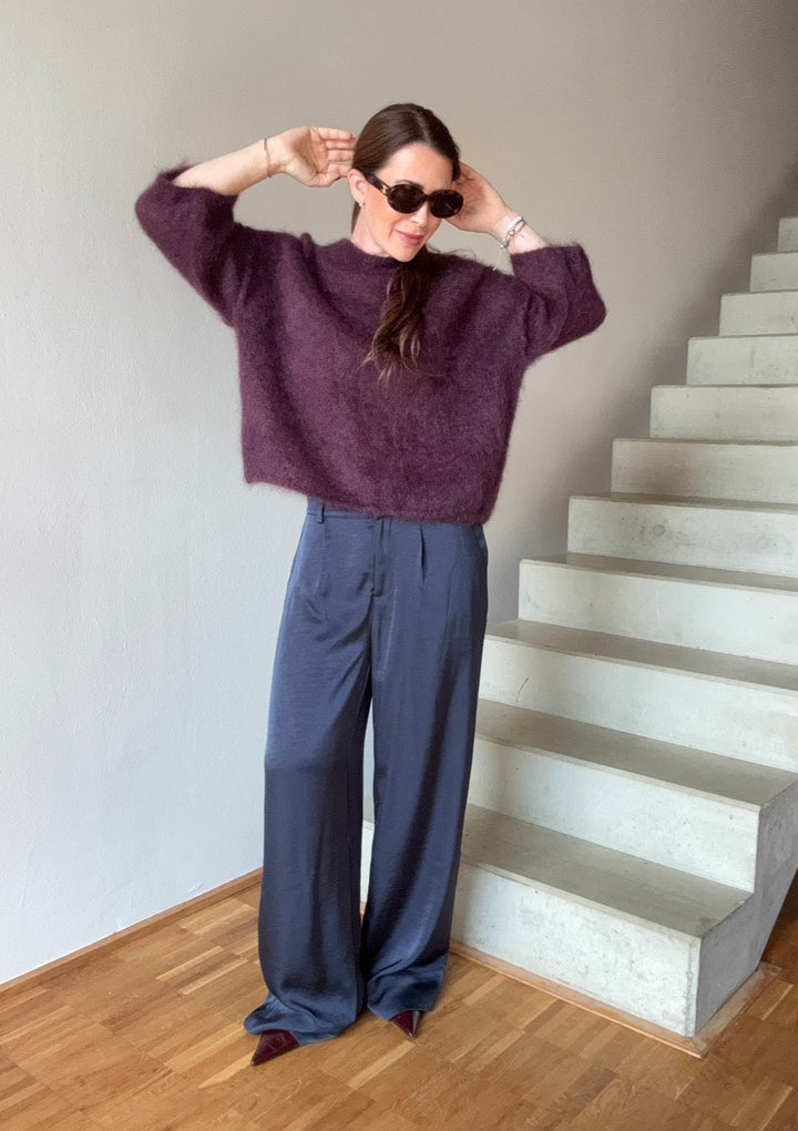 Mohair-Shirt - Aubergine