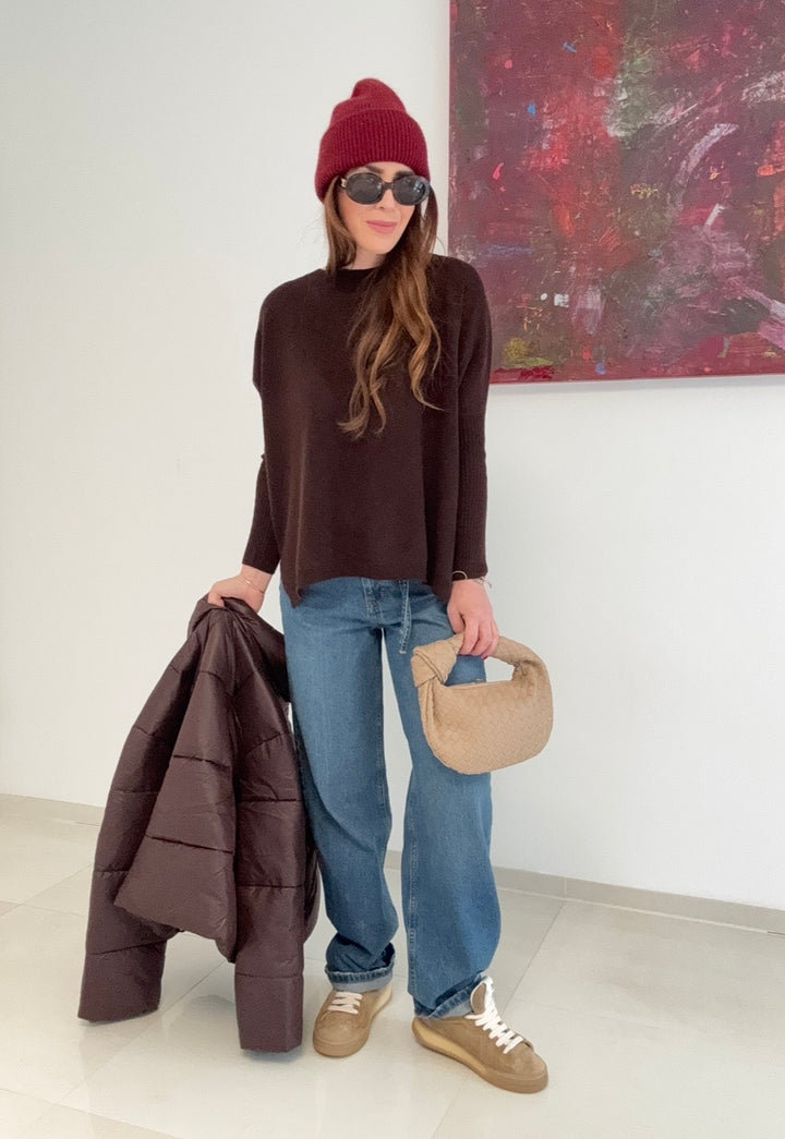 Kaschmir-Pullover - Schokobraun