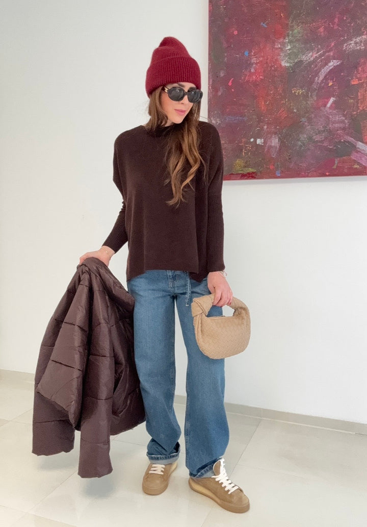 Kaschmir-Pullover - Schokobraun