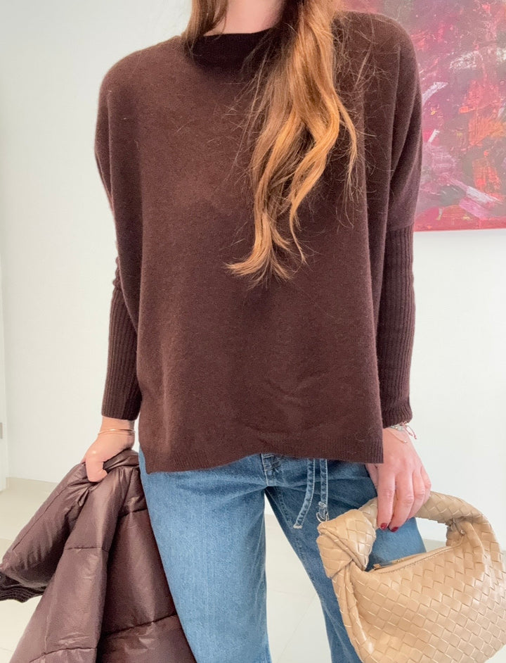 Kaschmir-Pullover - Schokobraun