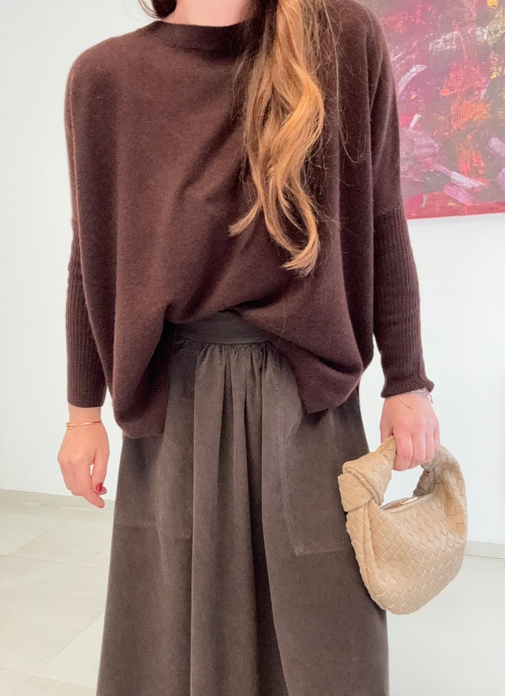Kaschmir-Pullover - Schokobraun
