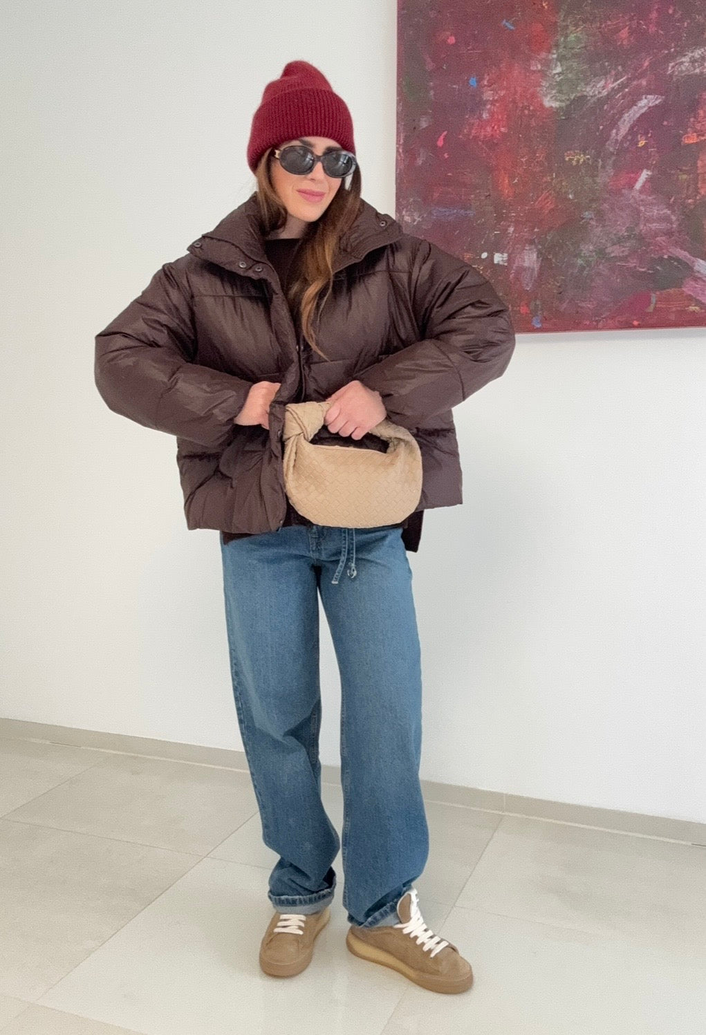 Verkürzte Jacke - Braun