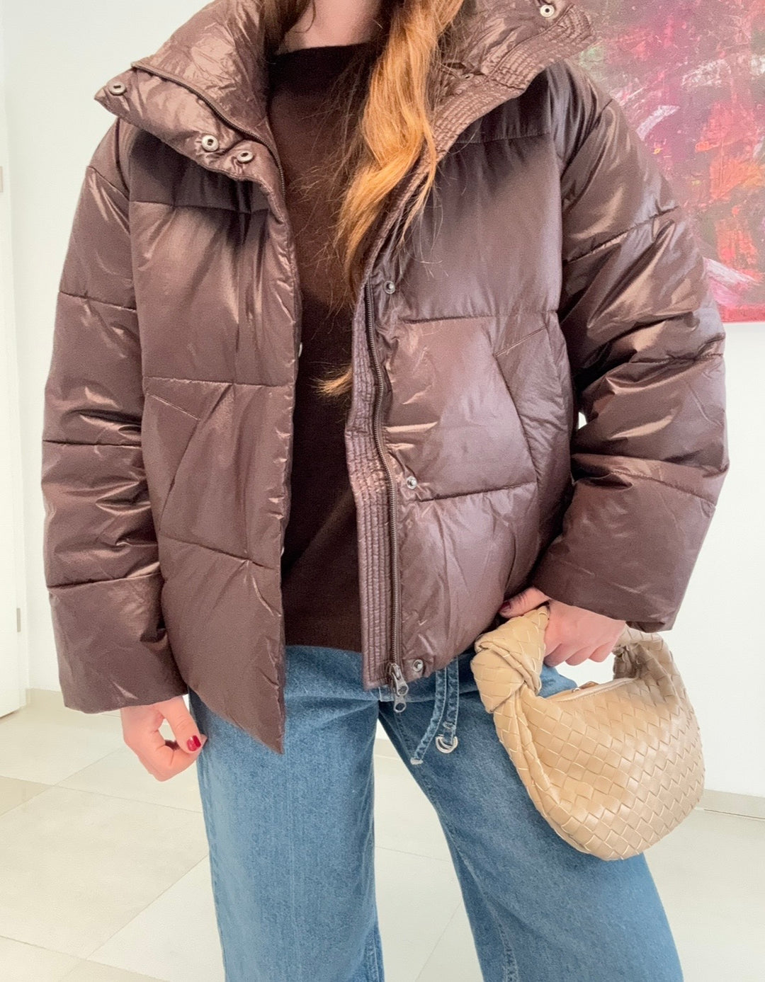 Verkürzte Jacke - Braun