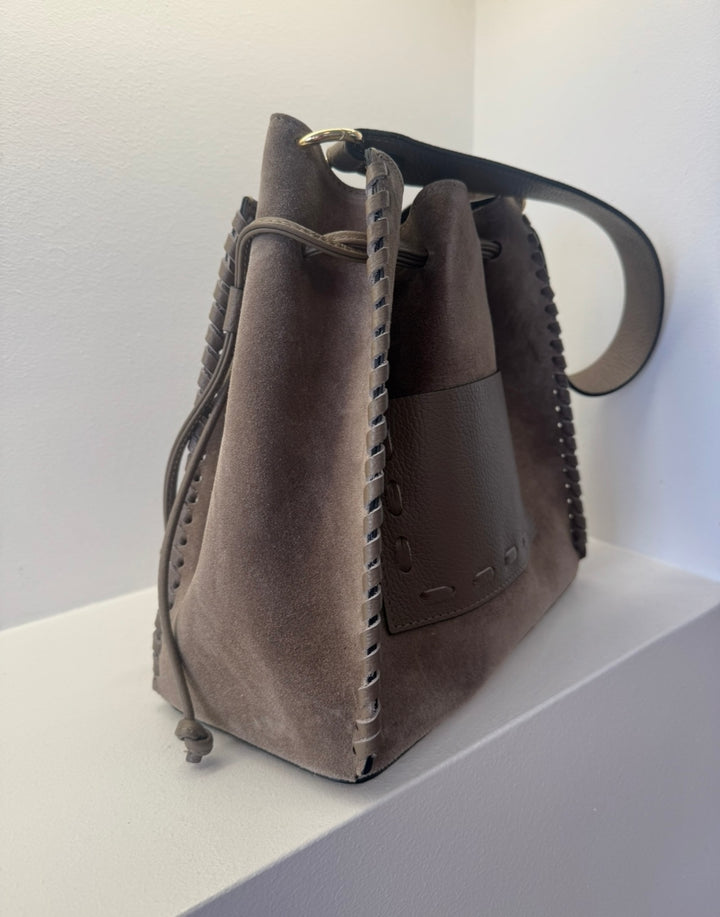 Beutel aus Leder - Taupe