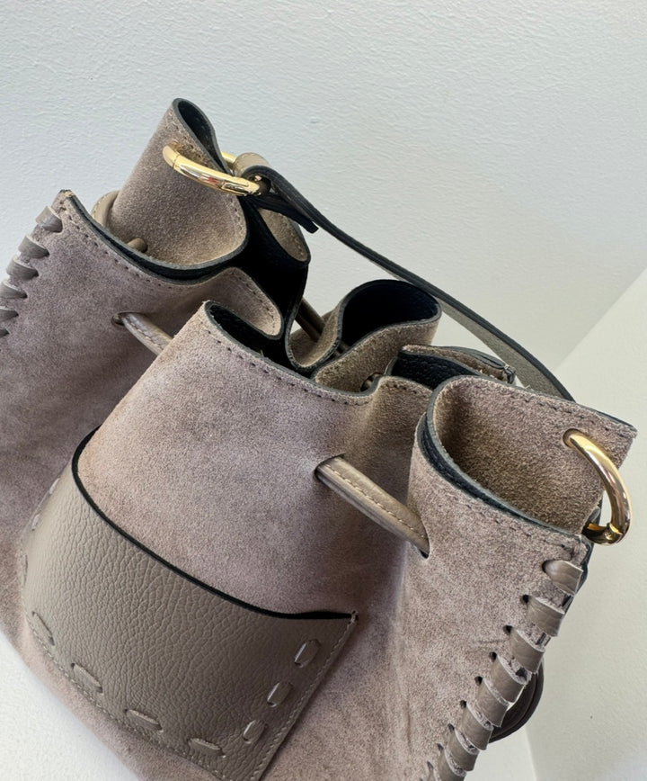 Beutel aus Leder - Taupe
