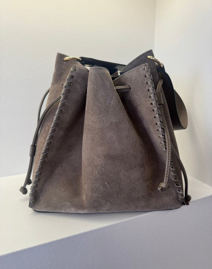 Beutel aus Leder - Taupe
