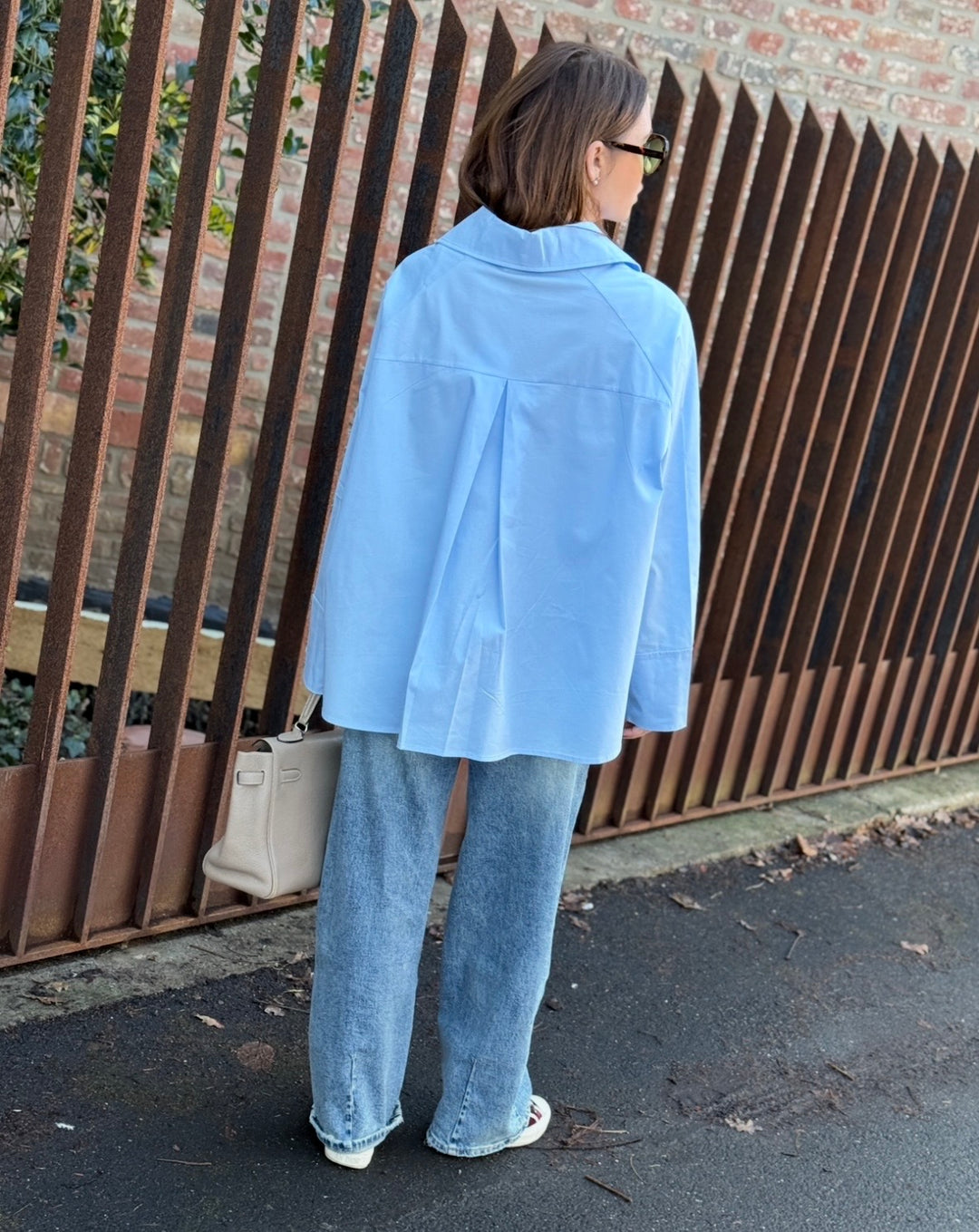 Oversize Bluse - Hellblau