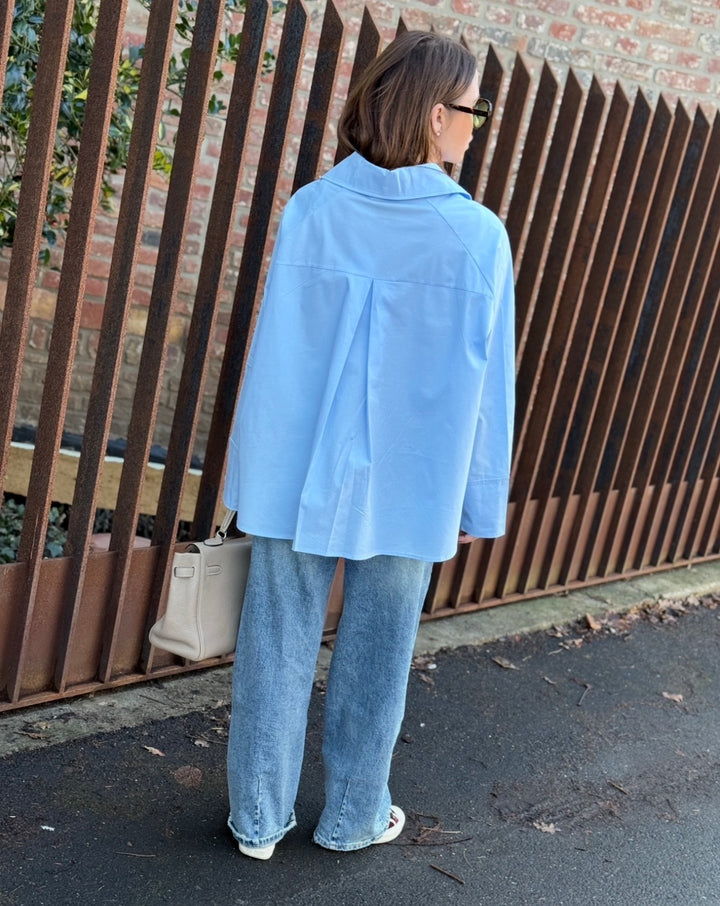 Oversize Bluse - Hellblau