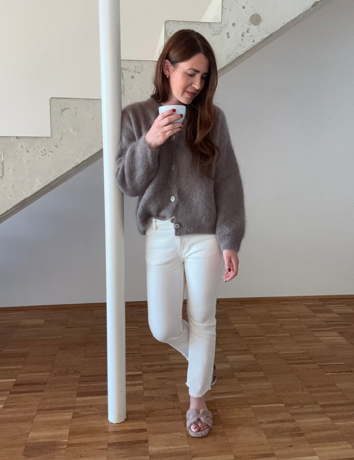 Mohair-Cardigan - Taupe