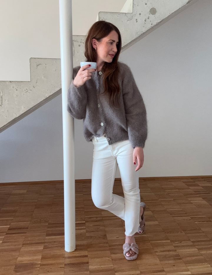 Mohair-Cardigan - Taupe