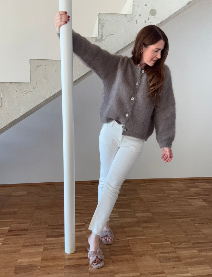 Mohair-Cardigan - Taupe