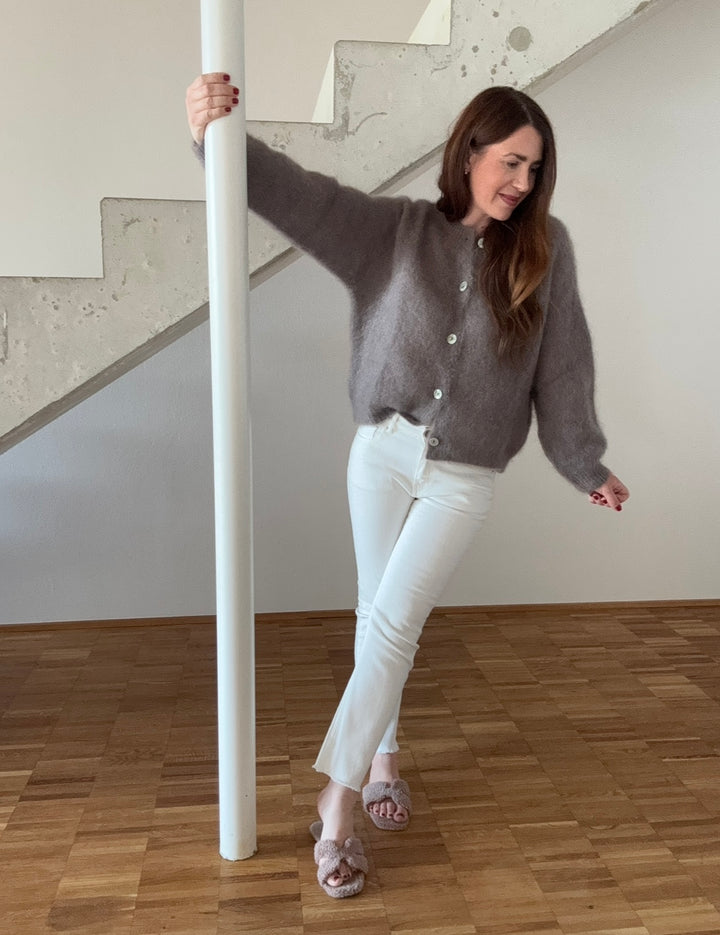 Mohair-Cardigan - Taupe