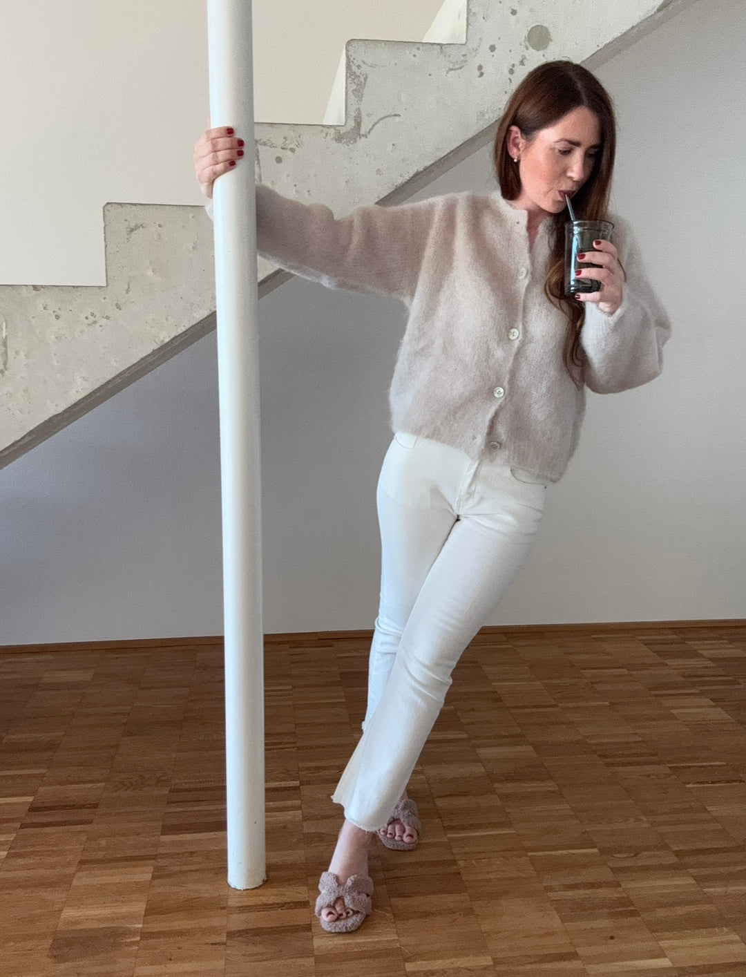Mohair-Cardigan - Creme