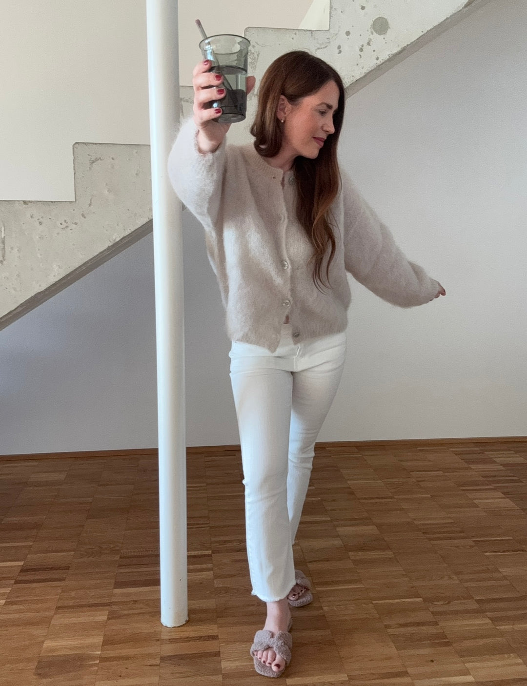 Mohair-Cardigan - Creme