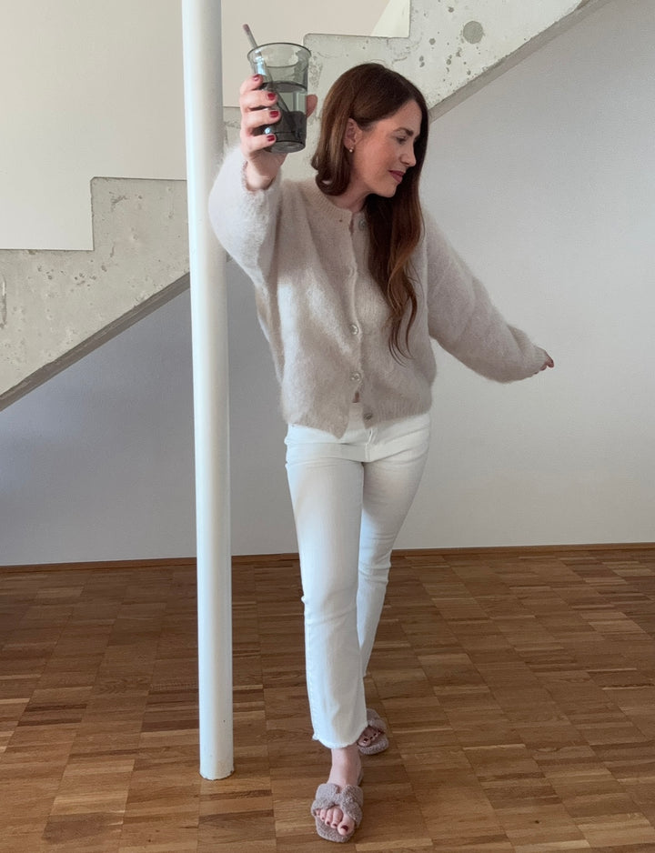 Mohair-Cardigan - Creme