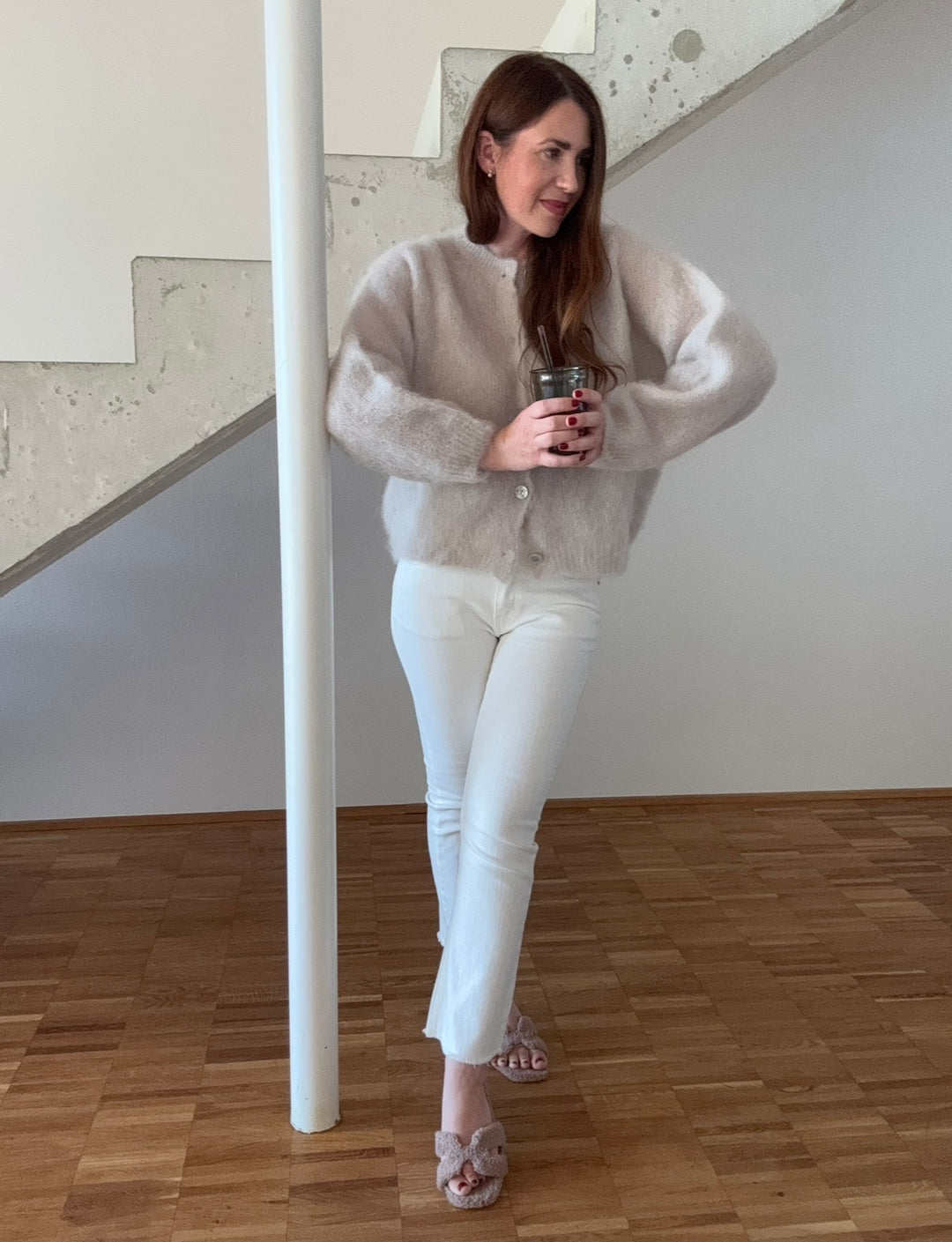 Mohair-Cardigan - Creme