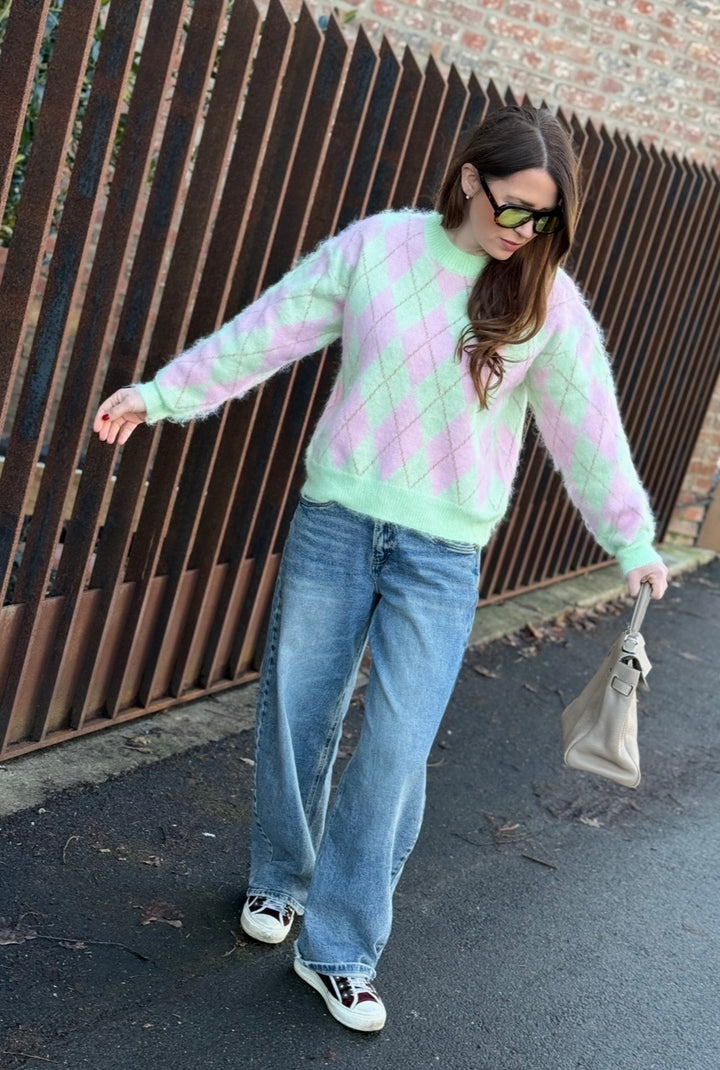 Pullover - Mint/Rose
