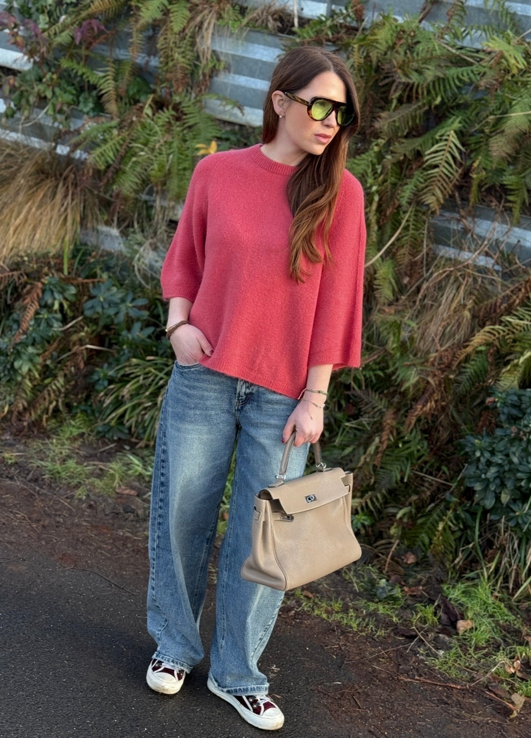 Alpaka-Shirt - Rot/Orange