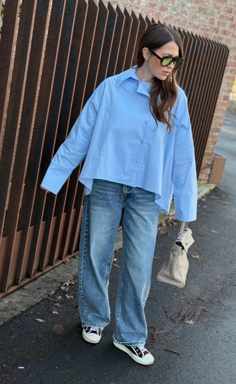 Oversize Bluse - Hellblau