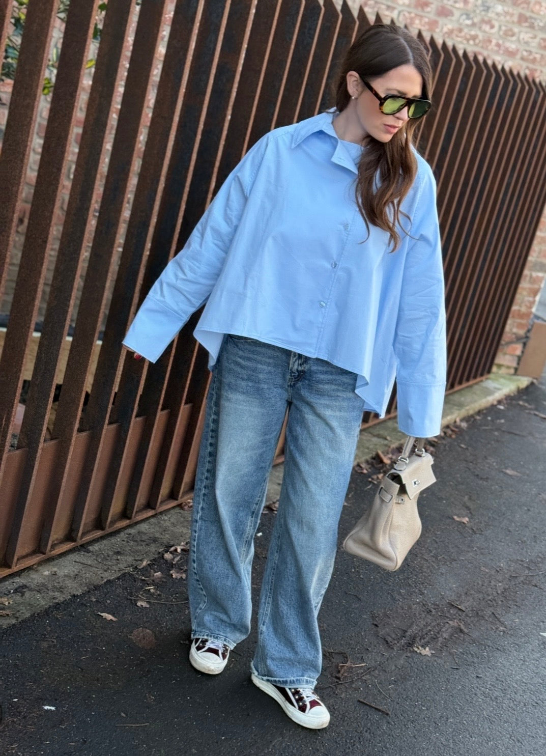 Oversize Bluse - Hellblau