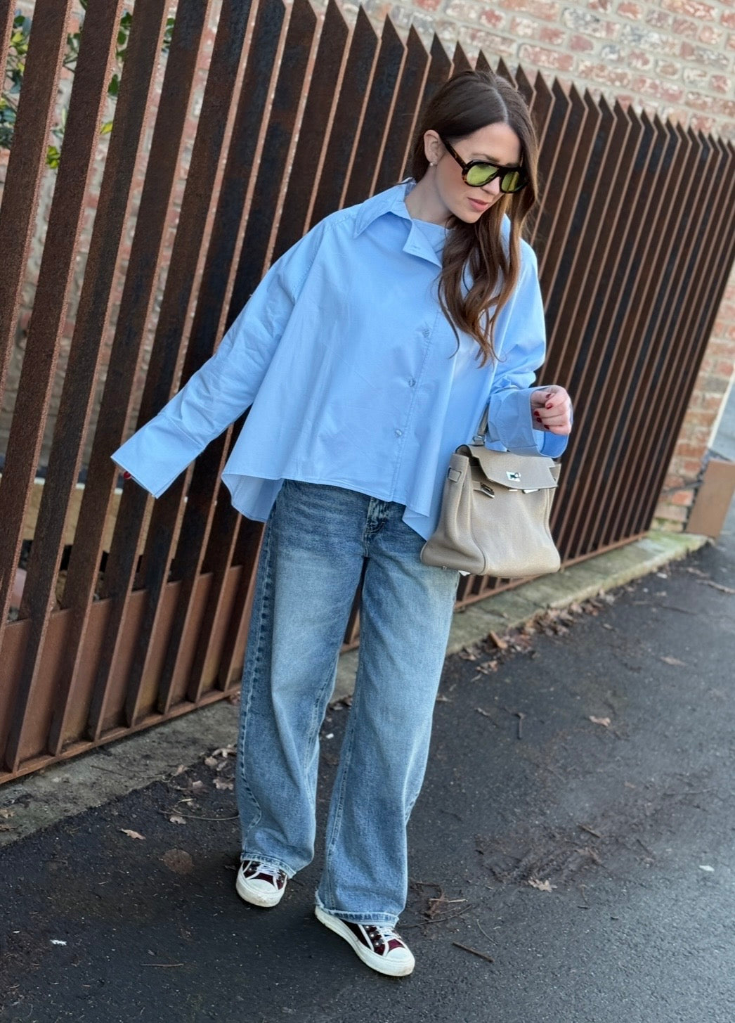 Oversize Bluse - Hellblau