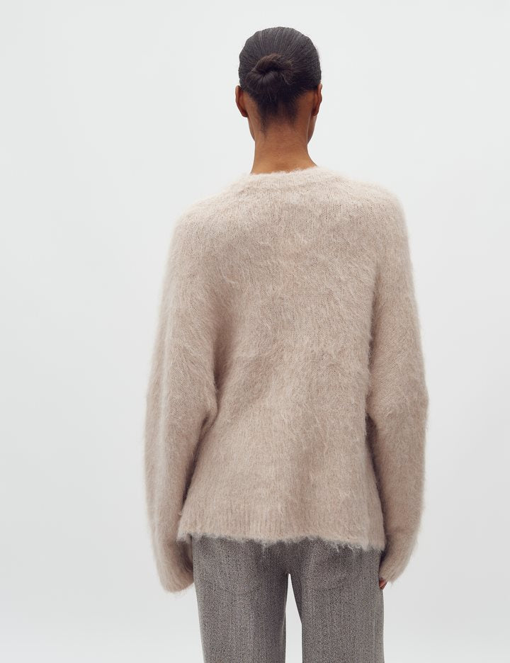 Gebürsteter Strickpullover  - Beige