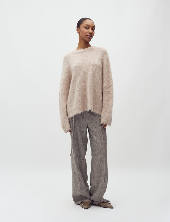 Gebürsteter Strickpullover  - Beige