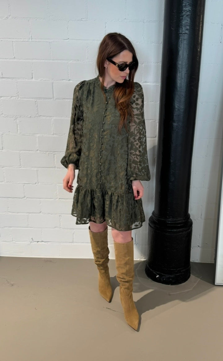 Verspieltes Kleid - Khaki