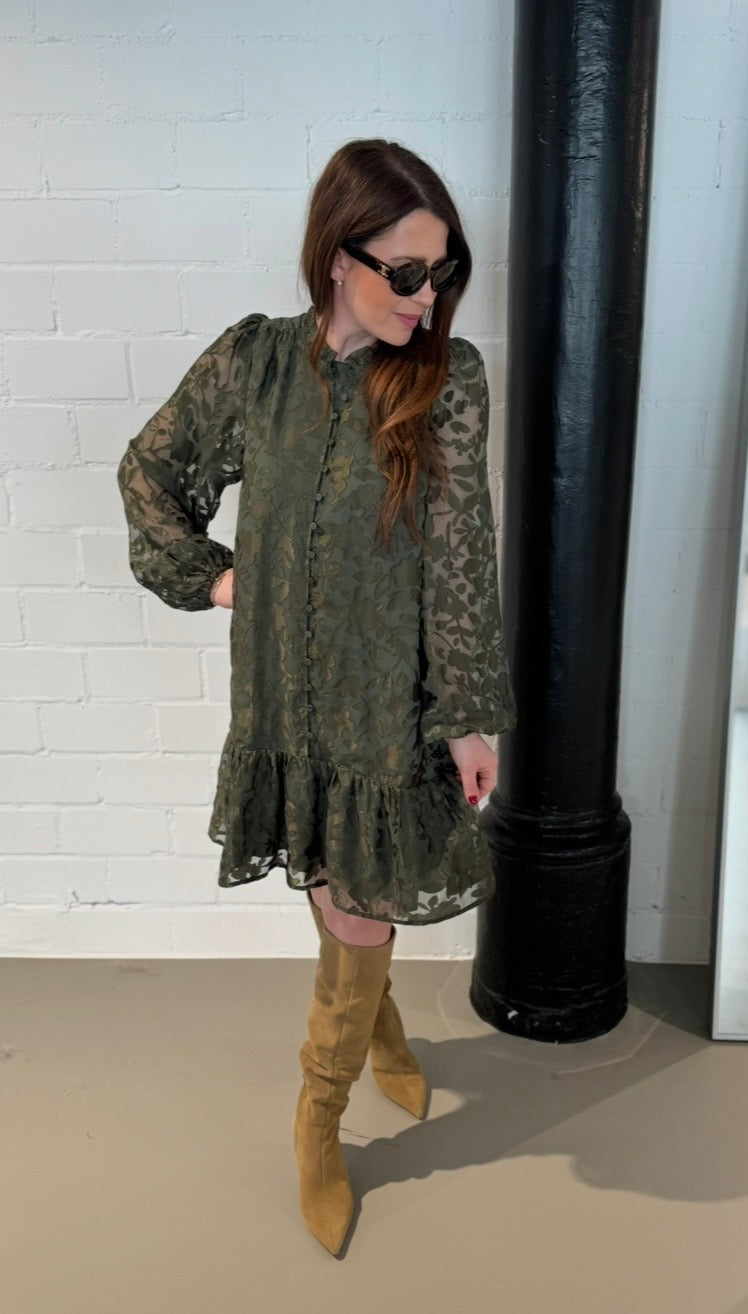 Verspieltes Kleid - Khaki
