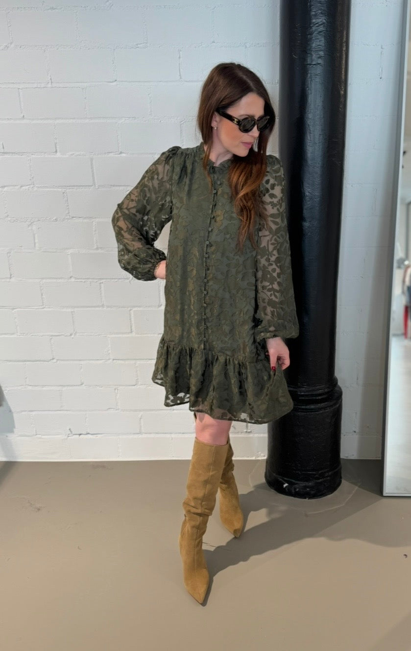 Verspieltes Kleid - Khaki