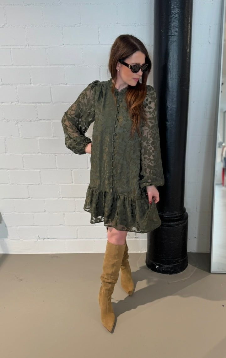 Verspieltes Kleid - Khaki