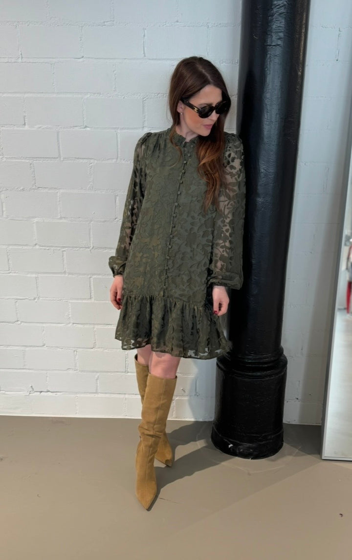 Verspieltes Kleid - Khaki