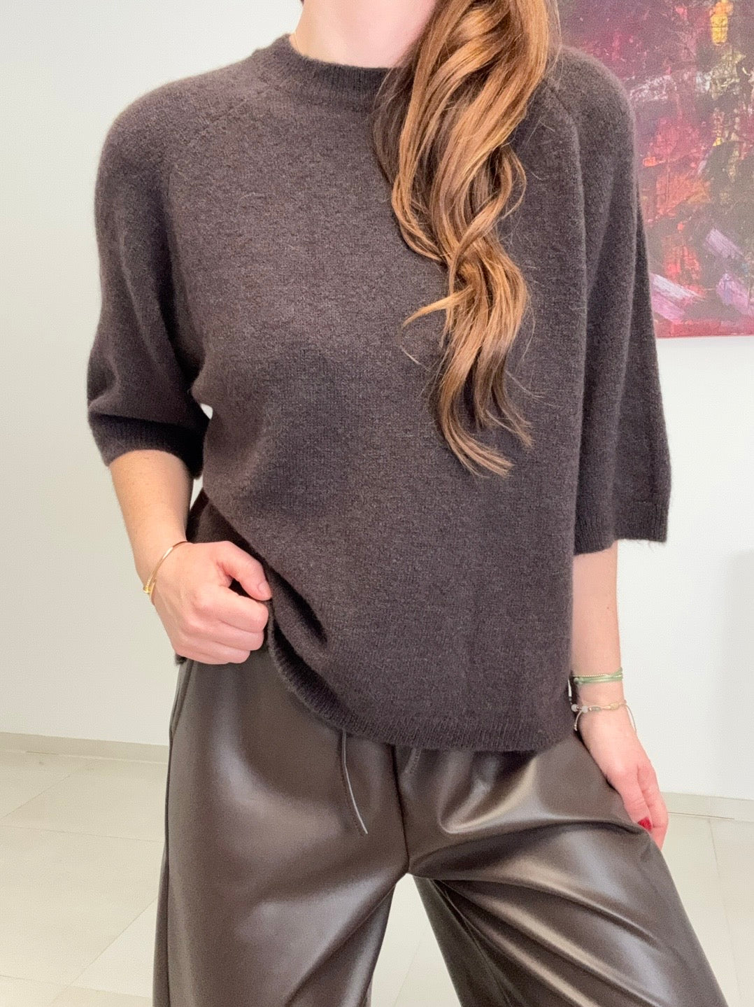 Baby-Alpaka Shirt - Mokka