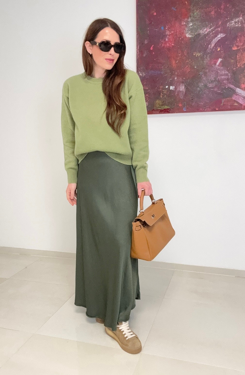 100% Wollpullover - Grün