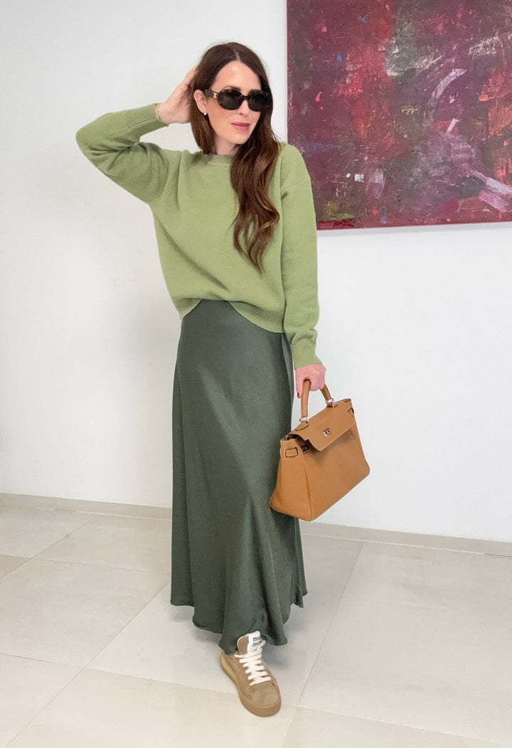 100% Wollpullover - Grün