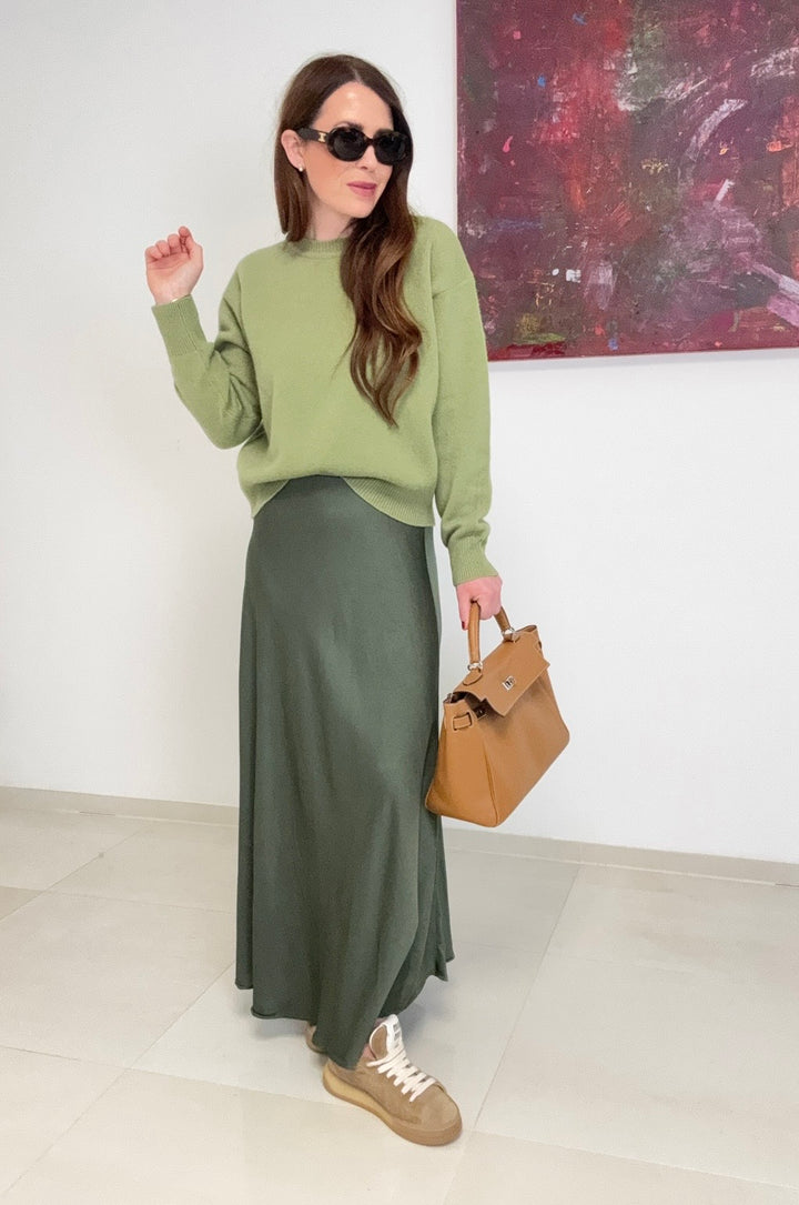 100% Wollpullover - Grün