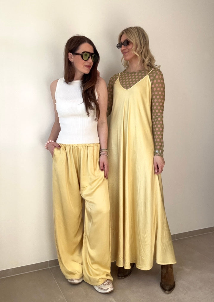 Satinhose - Gelb
