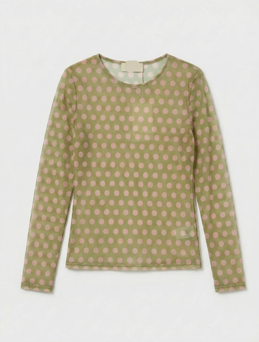 Shirt mit Punkten - Grün
