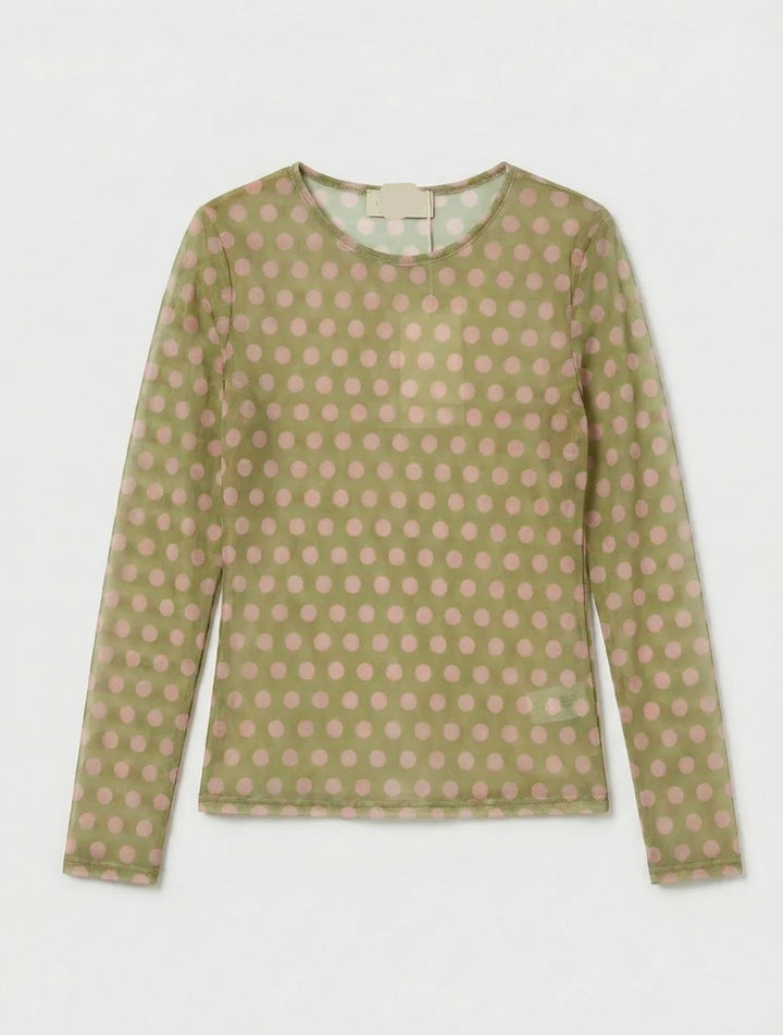 Shirt mit Punkten - Grün