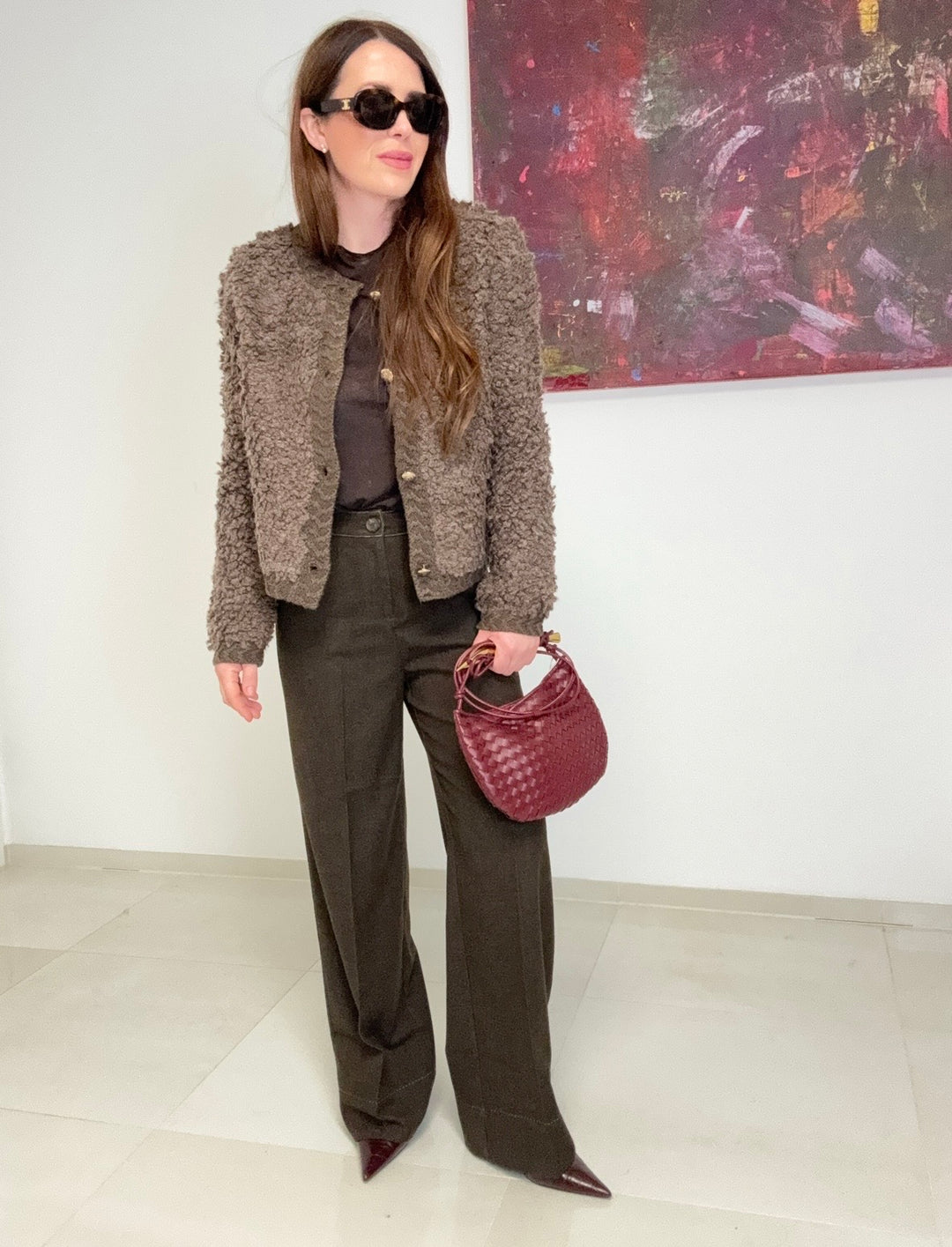 Cardigan mit Knöpfen - Braun