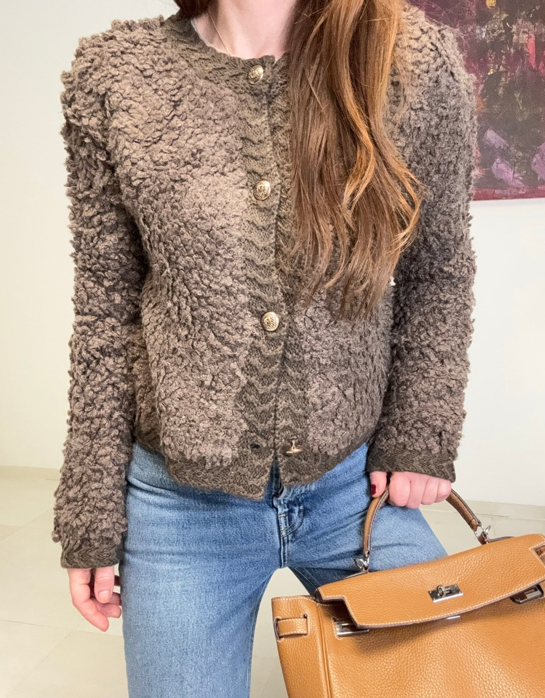 Cardigan mit Knöpfen - Braun