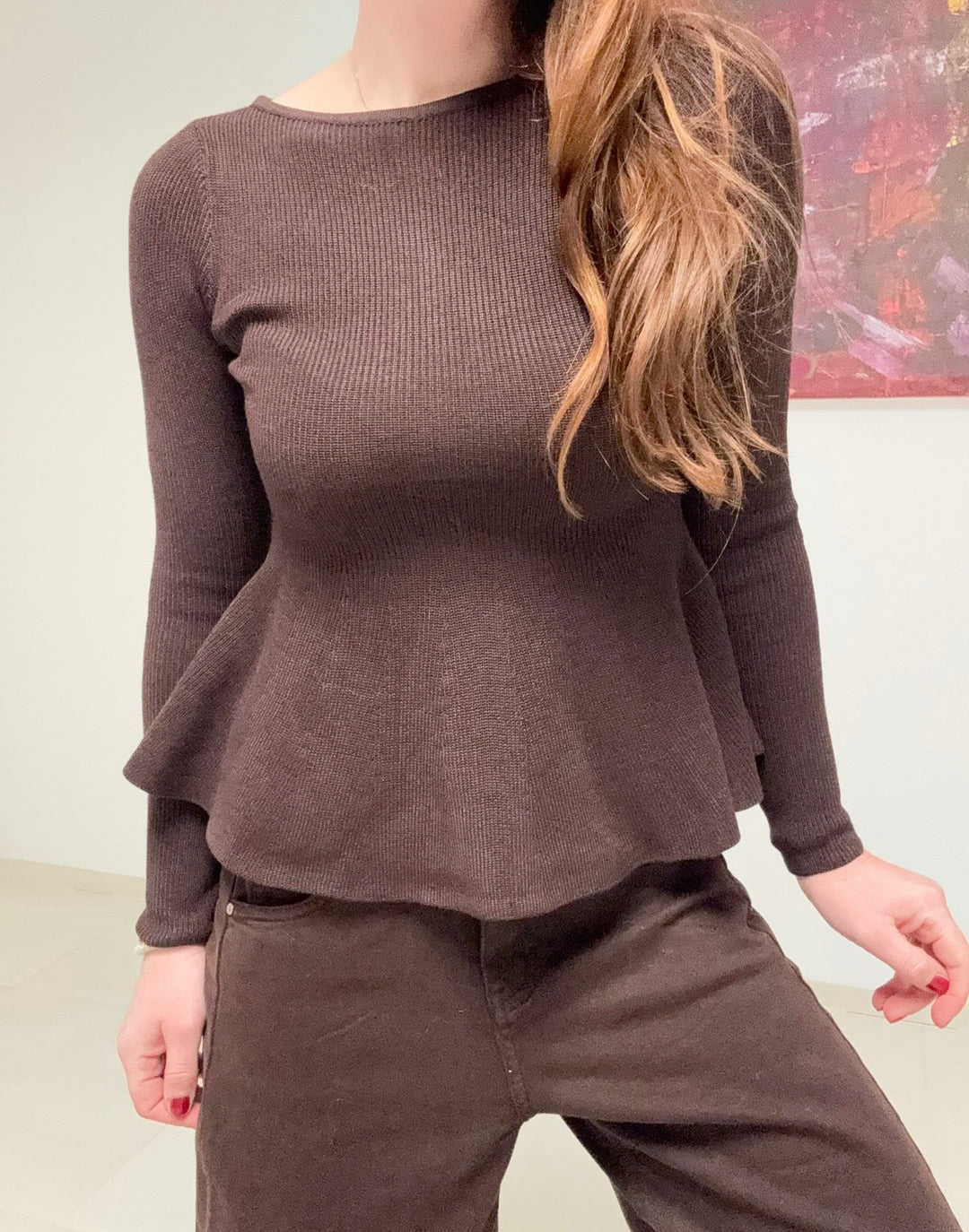 Ausgestelltes Shirt - Schoko