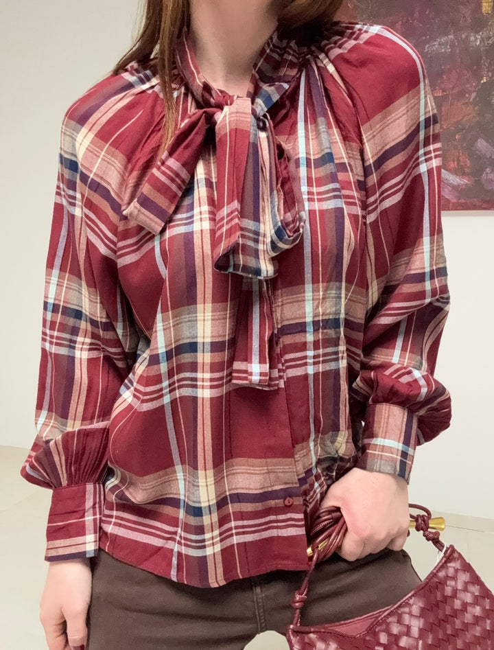 Karierte Bluse - Rot