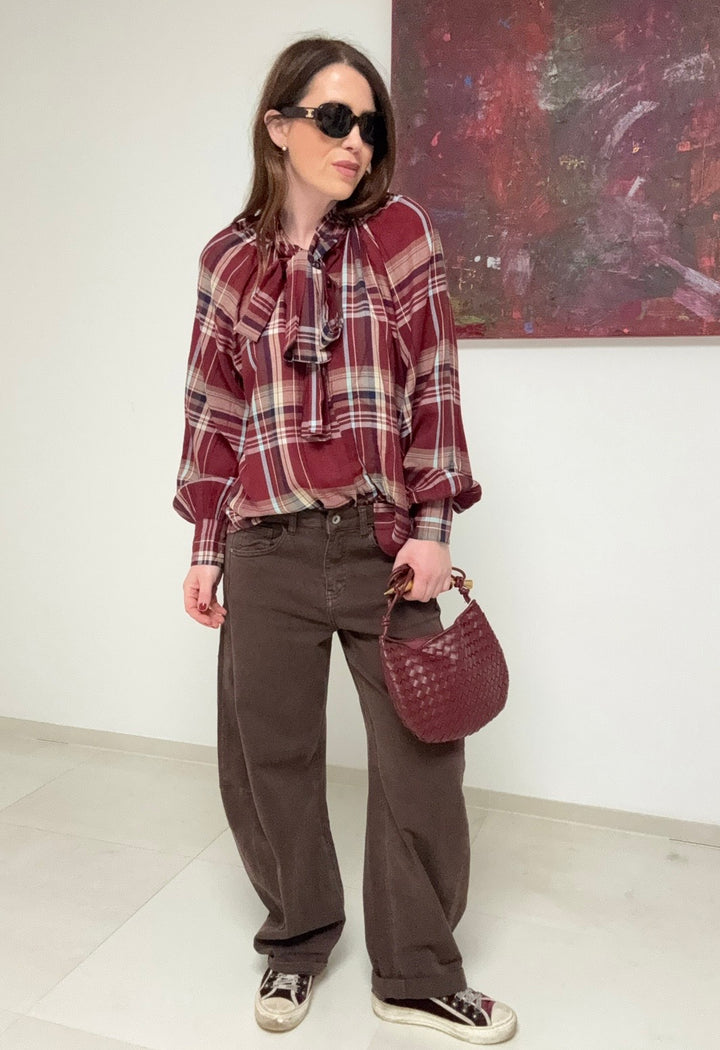 Karierte Bluse - Rot